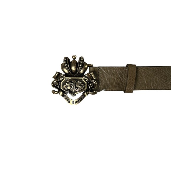 Juicy Wrapped in Couture Vintage Taupe Leather Belt w Crown & Scottie Dog Buckle main image 5